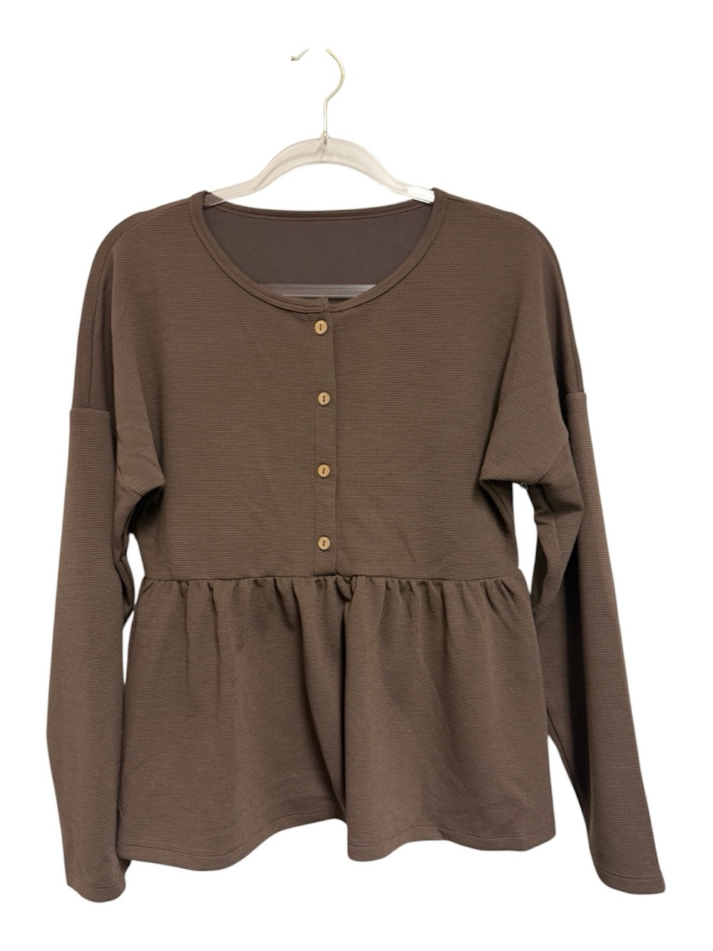 New Halara waffle knit peplum fall top M